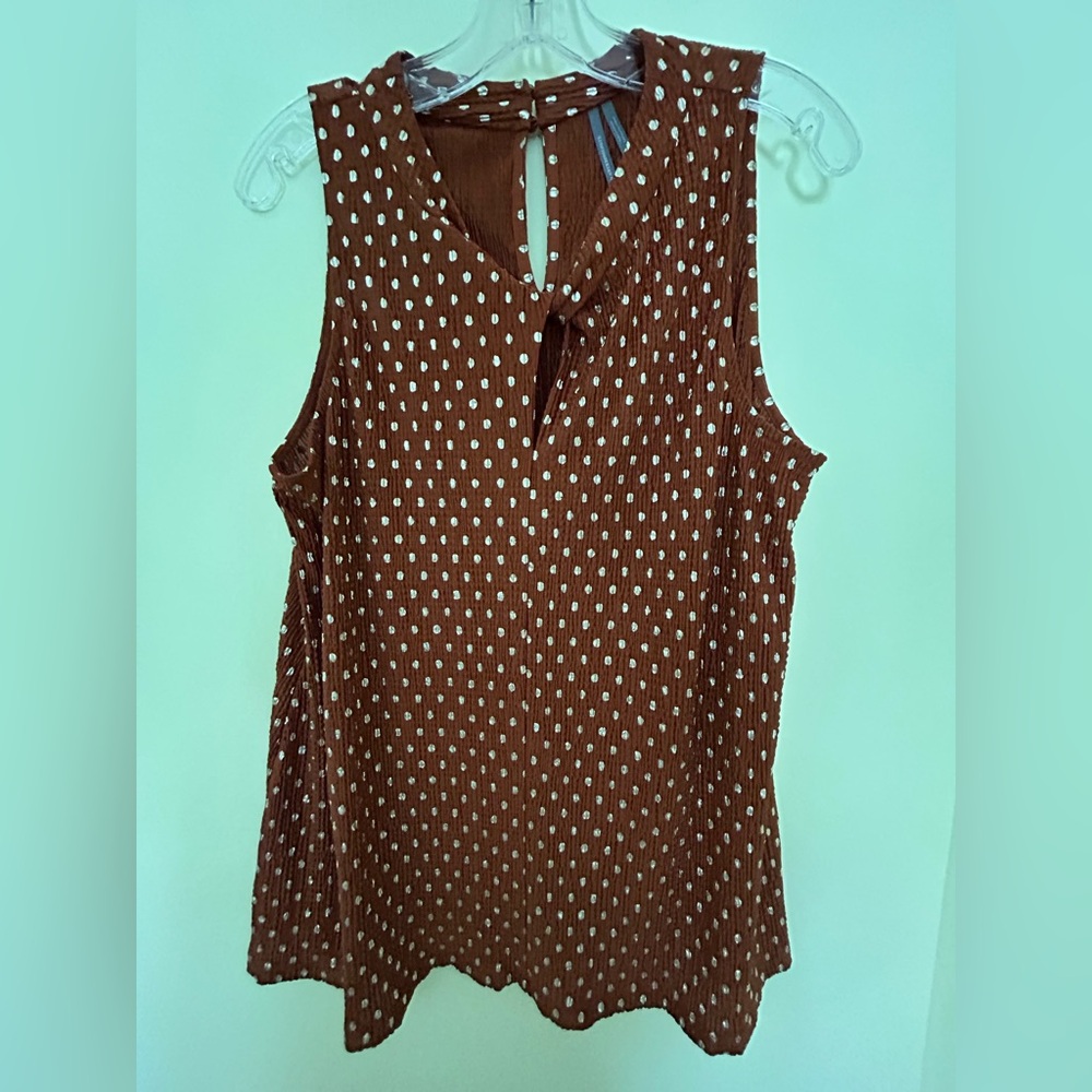 Rust and Gold Sleeveless Top